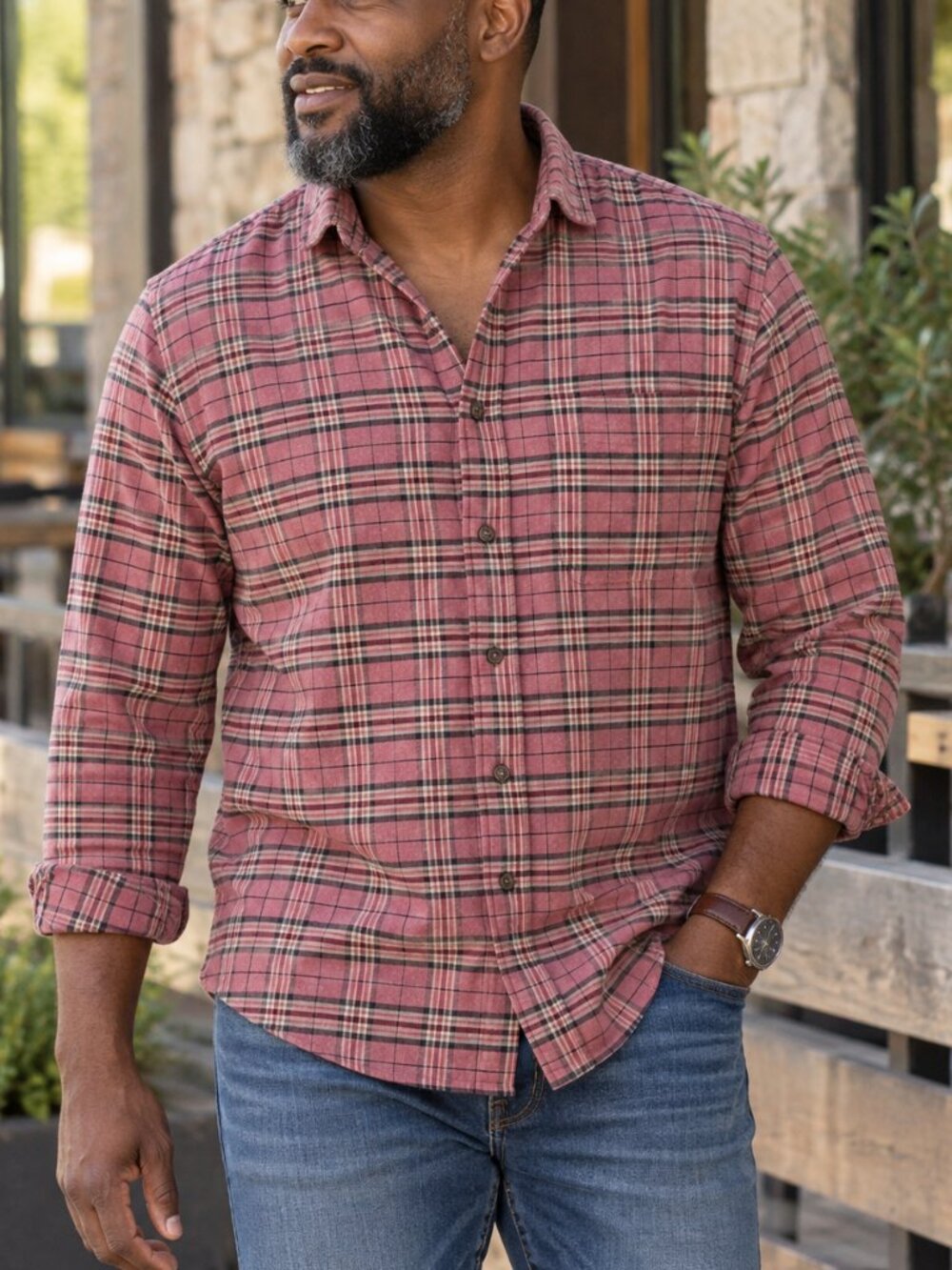 Faherty Movement Featherweight Twill Shirt Mountain View Plaid Button Men's XXL